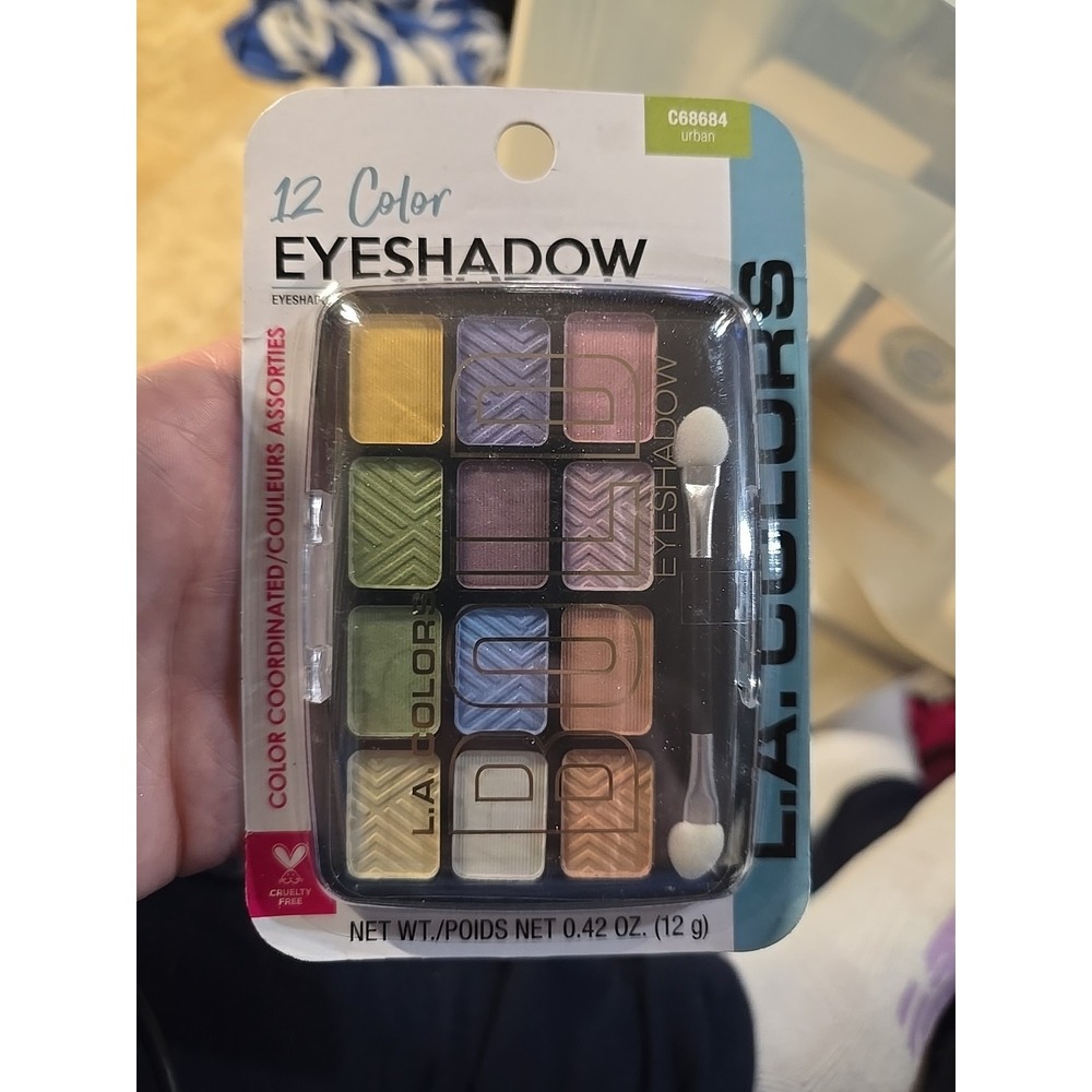 L.A. COLORS 12 Color Bold Eyeshadow Color Coordinated #C68684 Urban NIPS 0.42 Oz